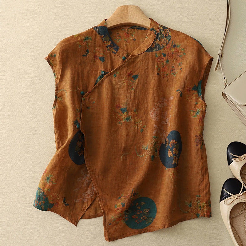 Morgan Relaxed Sleeveless Vintage Top Breathable