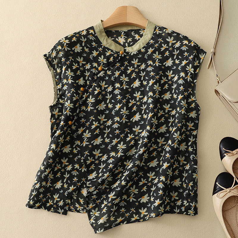 Morgan Relaxed Sleeveless Vintage Top Breathable