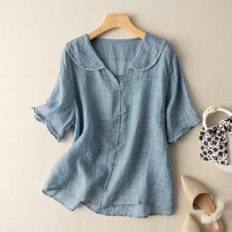 Christina Harrison Vintage Button Detail Relaxed Blouse