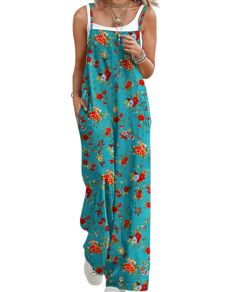 Alessandra Brooks Boho Wide-Leg Cotton Jumpsuit With Pockets