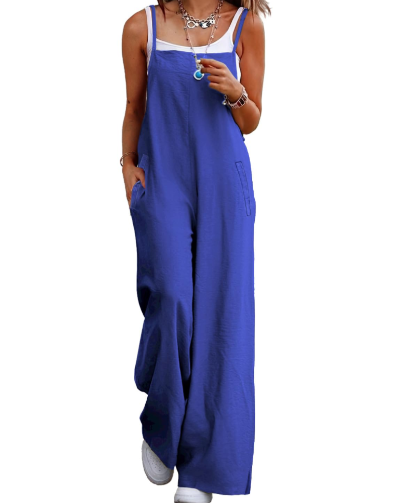 Alessandra Brooks Boho Wide-Leg Cotton Jumpsuit With Pockets