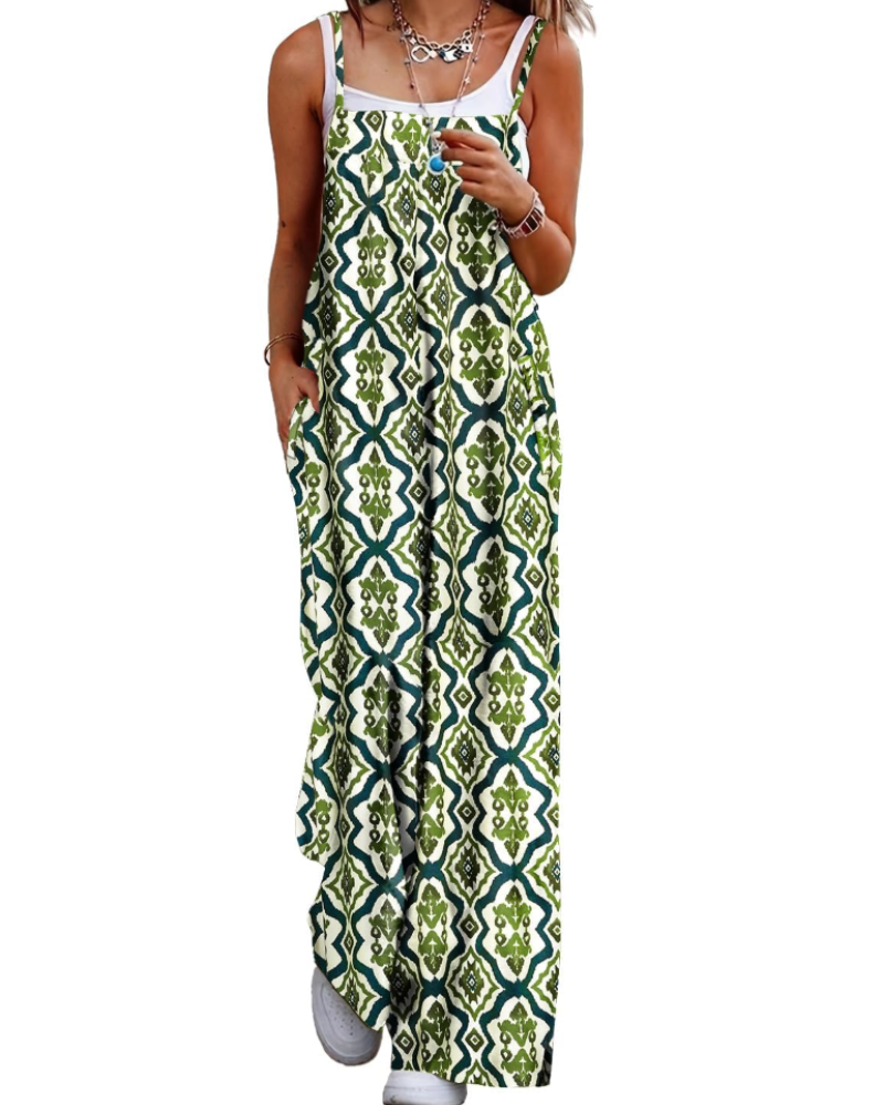 Alessandra Brooks Boho Wide-Leg Cotton Jumpsuit With Pockets