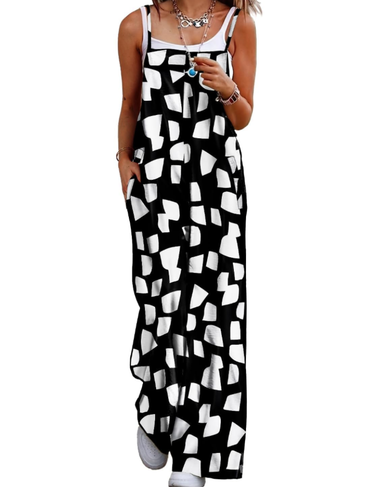 Alessandra Brooks Boho Wide-Leg Cotton Jumpsuit With Pockets