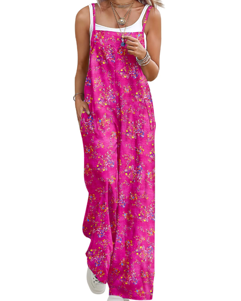 Alessandra Brooks Boho Wide-Leg Cotton Jumpsuit With Pockets