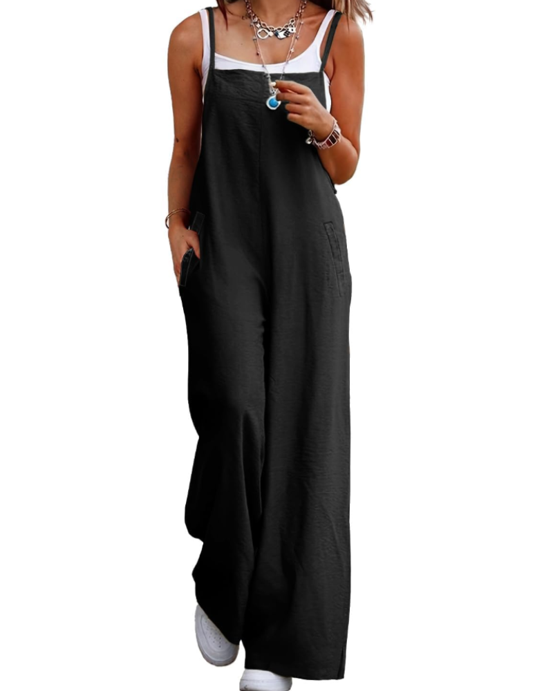Alessandra Brooks Boho Wide-Leg Cotton Jumpsuit With Pockets