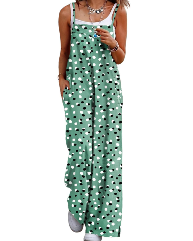 Alessandra Brooks Boho Wide-Leg Cotton Jumpsuit With Pockets