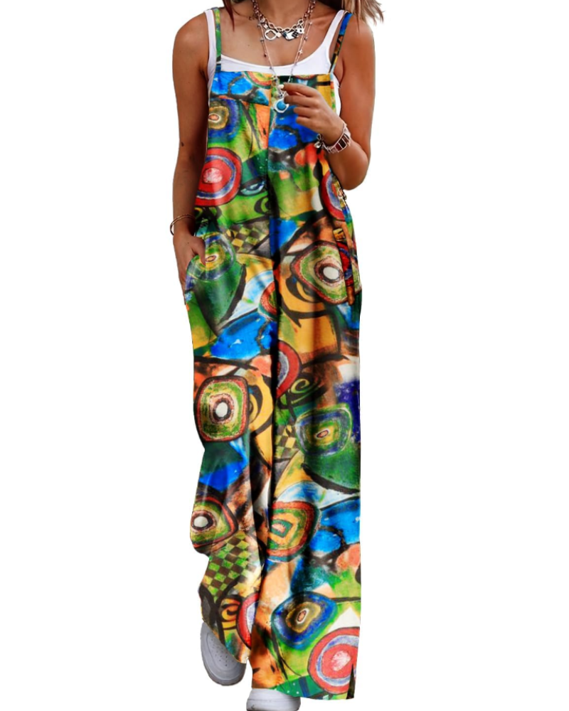 Alessandra Brooks Boho Wide-Leg Cotton Jumpsuit With Pockets