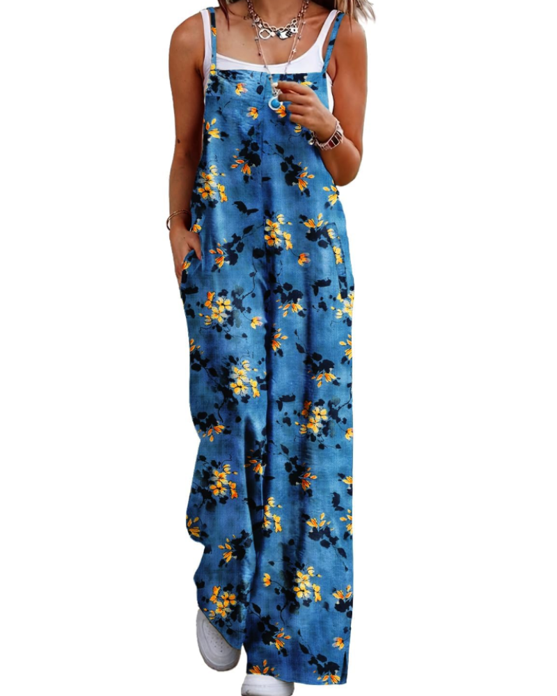 Alessandra Brooks Boho Wide-Leg Cotton Jumpsuit With Pockets