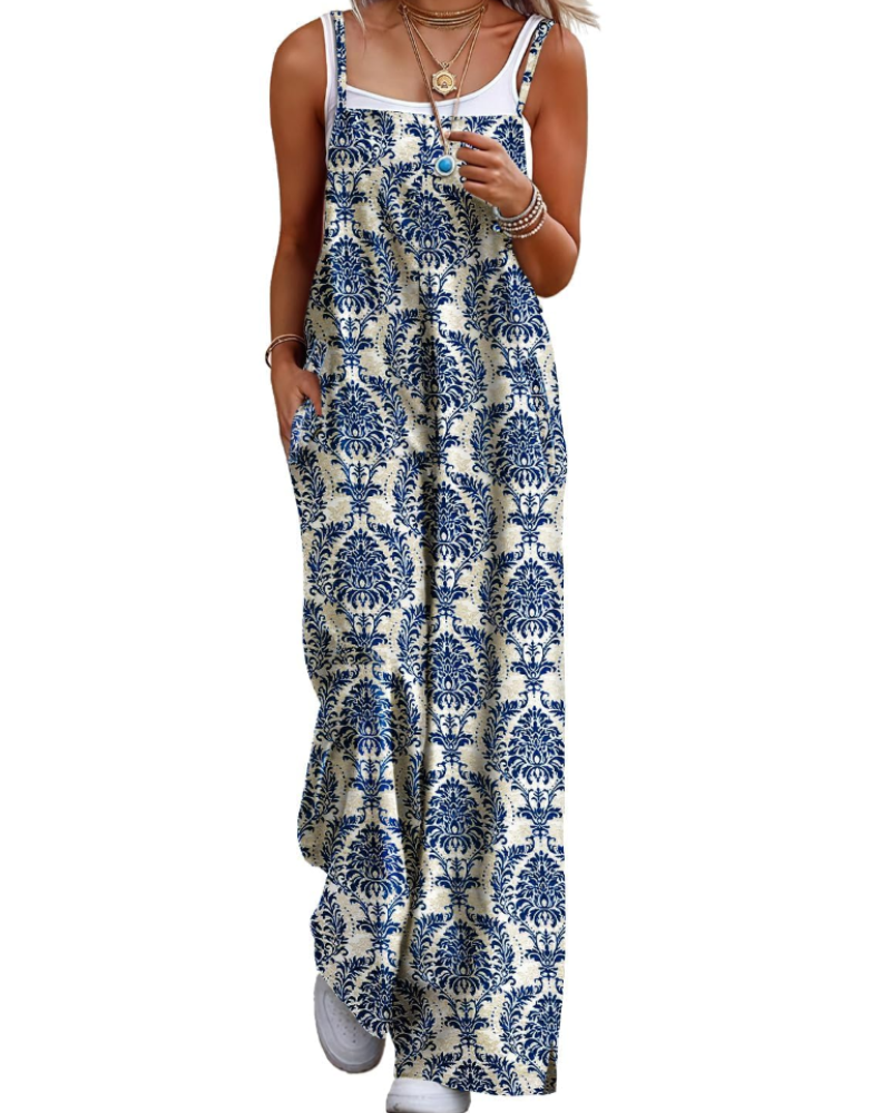Alessandra Brooks Boho Wide-Leg Cotton Jumpsuit With Pockets
