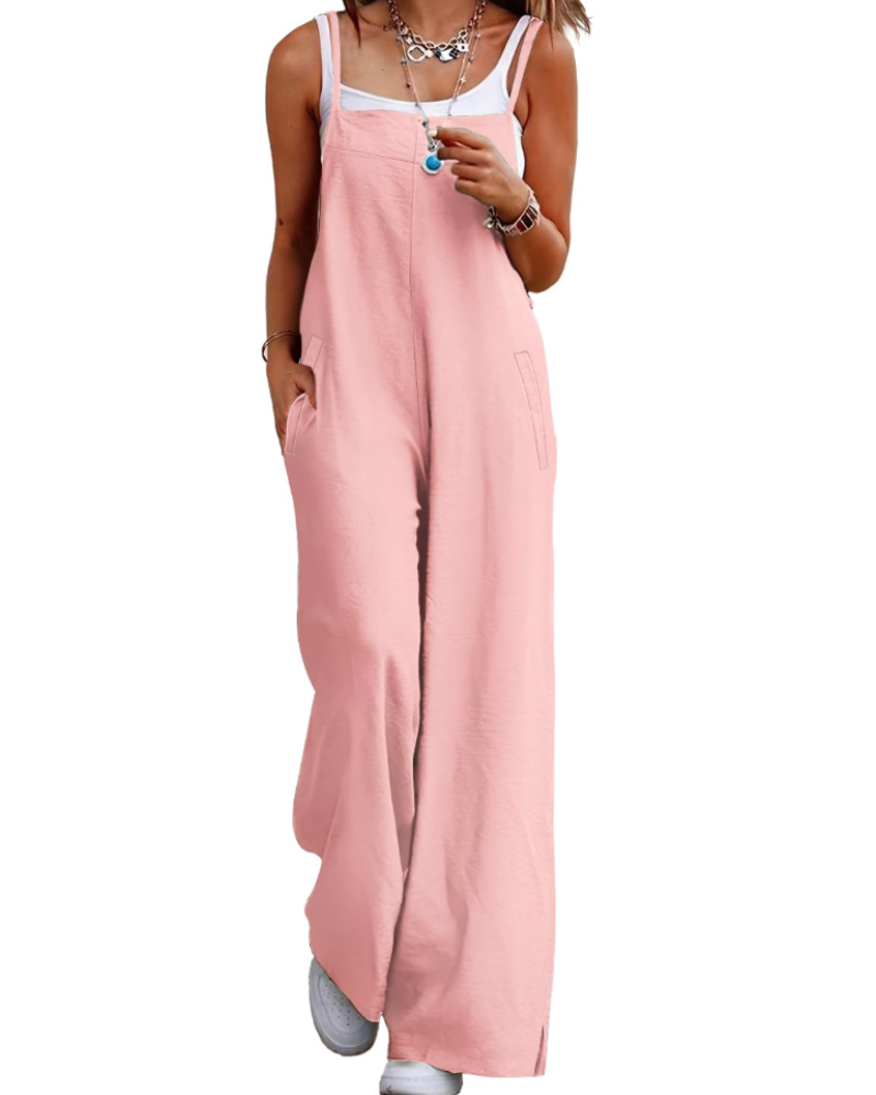 Alessandra Brooks Boho Wide-Leg Cotton Jumpsuit With Pockets