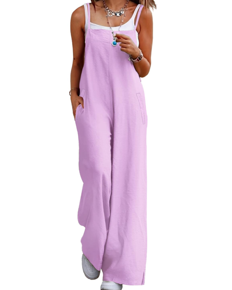 Alessandra Brooks Boho Wide-Leg Cotton Jumpsuit With Pockets