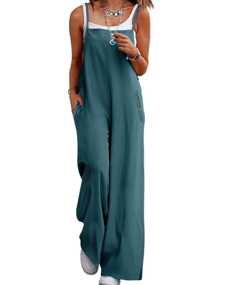 Alessandra Brooks Boho Wide-Leg Cotton Jumpsuit With Pockets