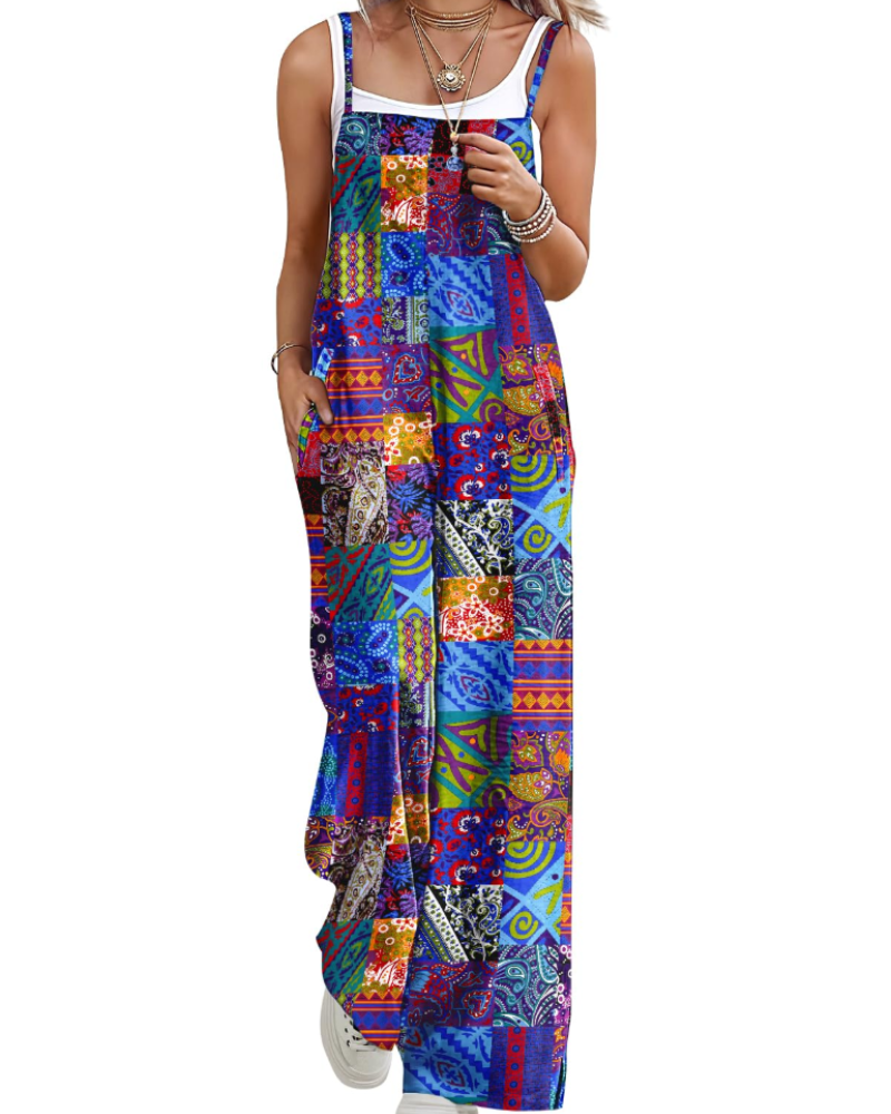 Alessandra Brooks Boho Wide-Leg Cotton Jumpsuit With Pockets