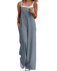 Alessandra Brooks Boho Wide-Leg Cotton Jumpsuit With Pockets