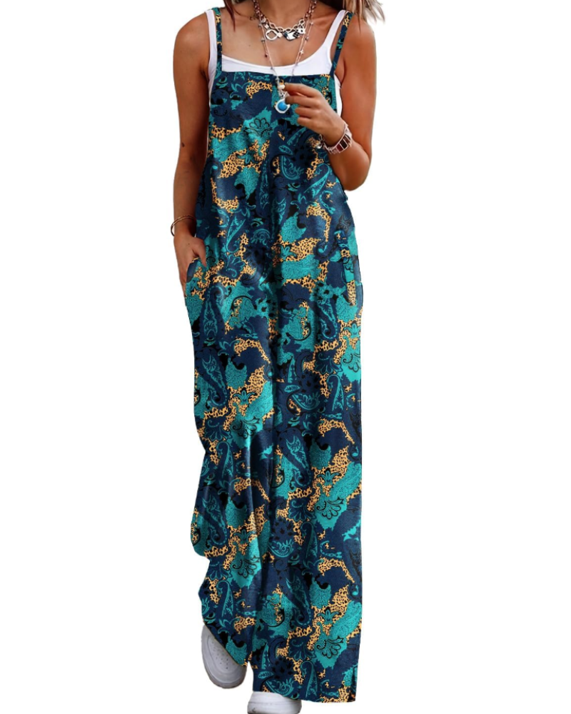 Alessandra Brooks Boho Wide-Leg Cotton Jumpsuit With Pockets