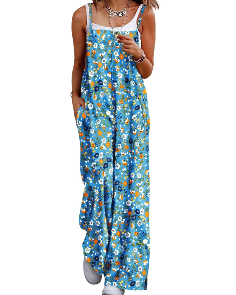 Alessandra Brooks Boho Wide-Leg Cotton Jumpsuit With Pockets