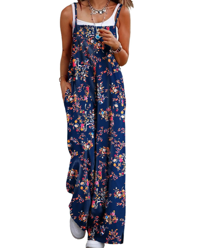 Alessandra Brooks Boho Wide-Leg Cotton Jumpsuit With Pockets