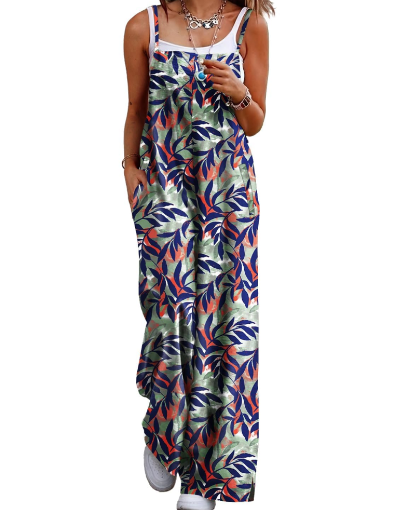Alessandra Brooks Boho Wide-Leg Cotton Jumpsuit With Pockets