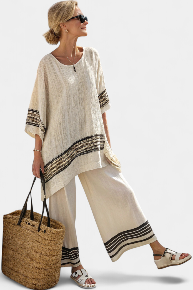 Evanthe Linen Wide Leg Two-Piece Set