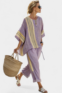 Evanthe Linen Wide Leg Two-Piece Set