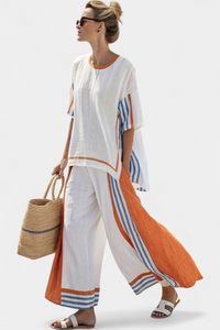 Evanthe Linen Wide Leg Two-Piece Set