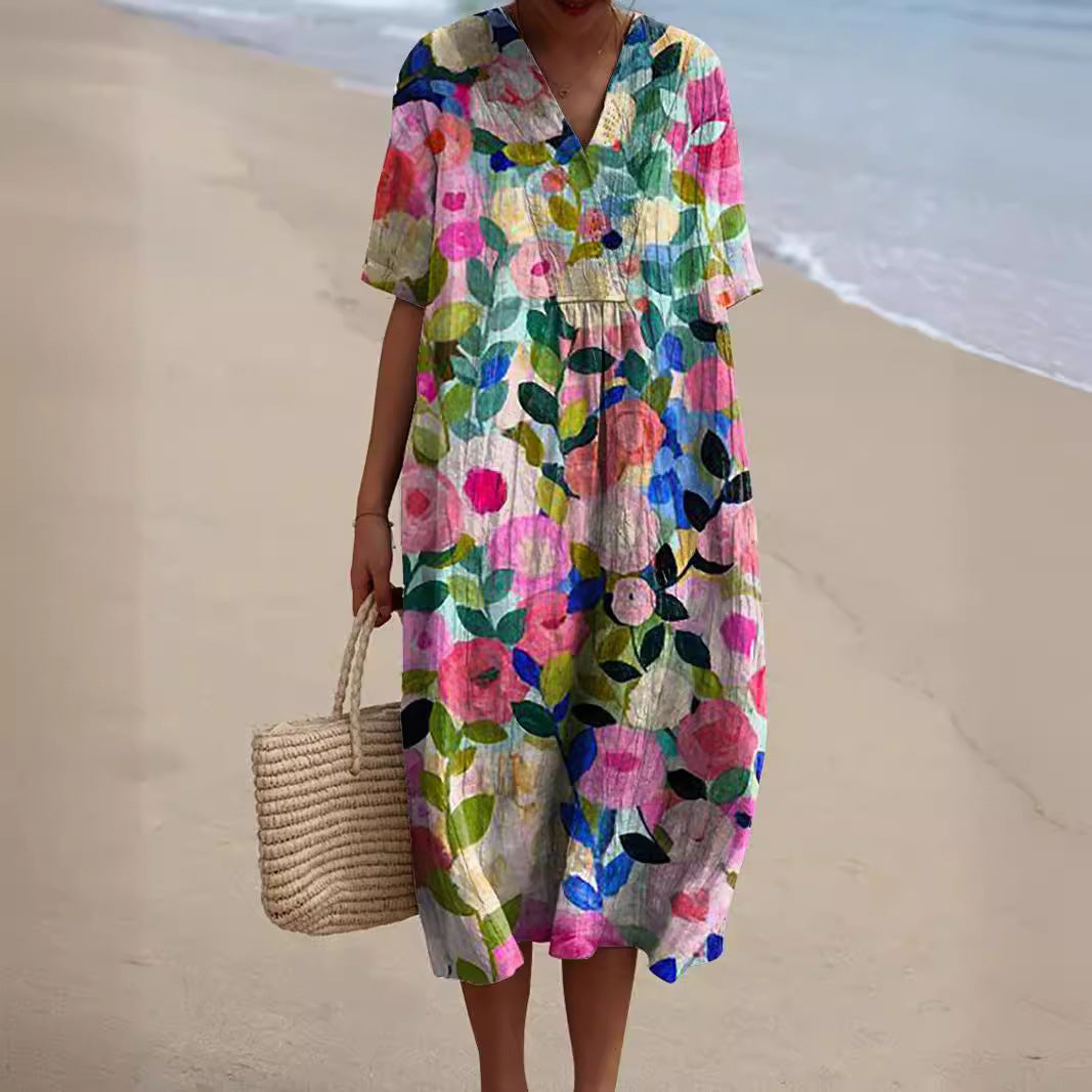 Nicolette Floral V-Neck Sundress_1