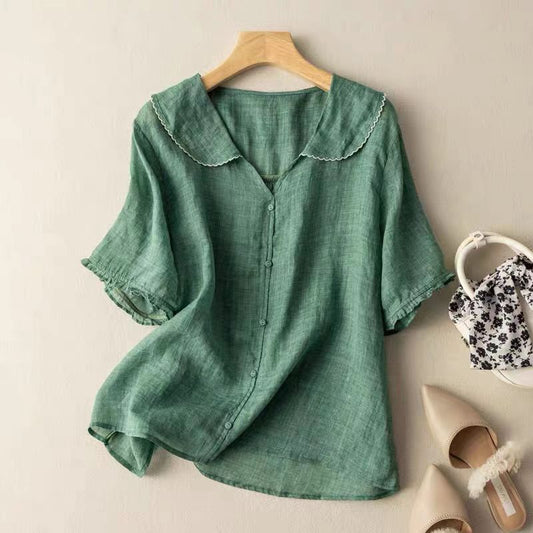 Christina Harrison Vintage Button Detail Relaxed Blouse