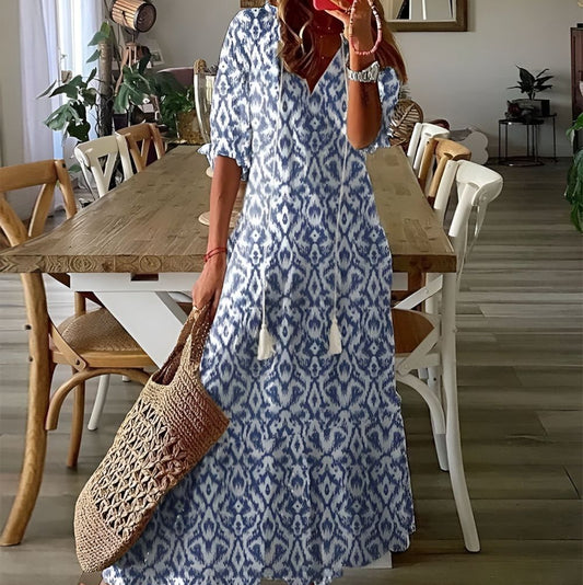 Serena Collins Boho Flowing Maxi Beach Cover-Up Dress