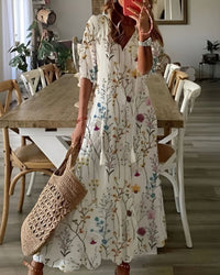Serena Collins Boho Flowing Maxi Beach Cover-Up Dress