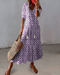 Serena Collins Boho Flowing Maxi Beach Cover-Up Dress