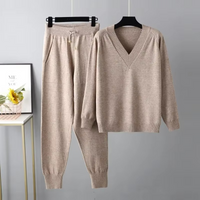 Clarisse Knitted V-Neck Two Piece Set