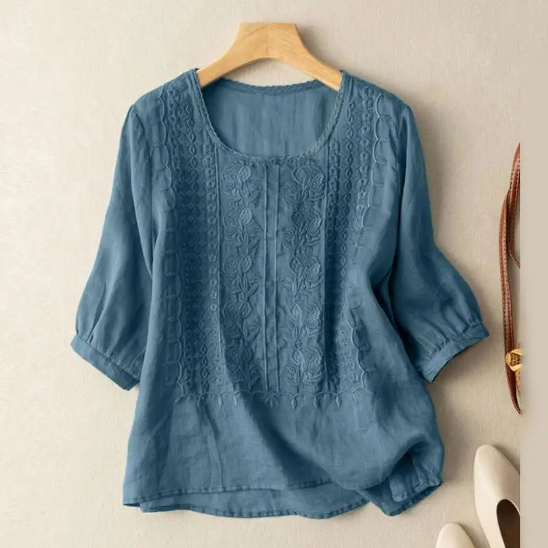 Josephine Reed Floral Embroidered Relaxed Blouse