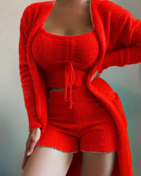 Ninon Plush Pyjama Top and Pants Set