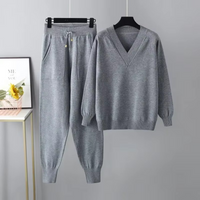 Clarisse Knitted V-Neck Two Piece Set