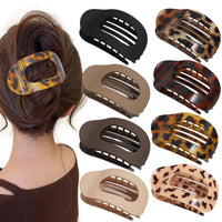 Kimberly Oval Matte Flat Hair Claw Clips Duckbill Bun Clip