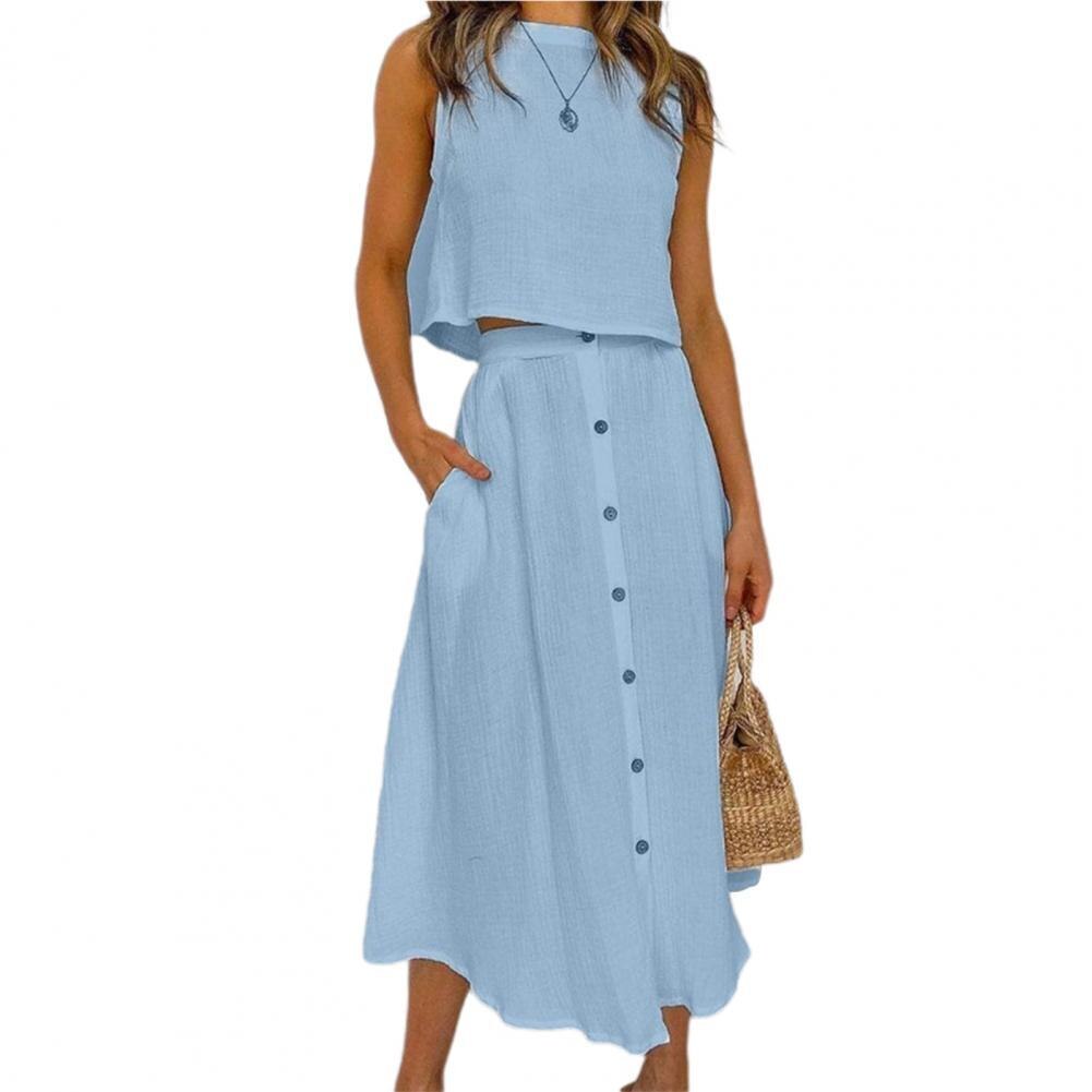 Lily Linen Two-Piece Wide-Leg Summer Set