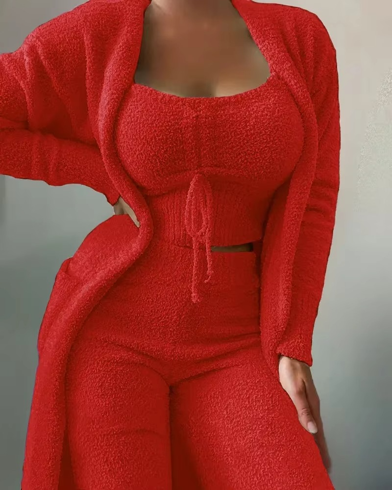 Ninon Plush Pyjama Top and Pants Set