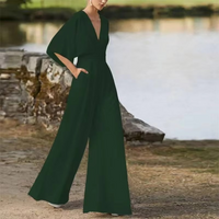 Idonea V-Neck Wide Leg Jumpsuit