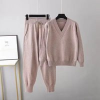 Clarisse Knitted V-Neck Two Piece Set