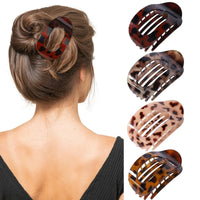 Kimberly Oval Matte Flat Hair Claw Clips Duckbill Bun Clip