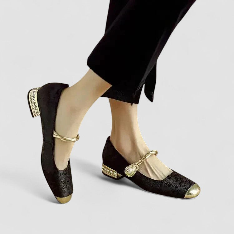Caro Pearl Embellished Ballet Flats
