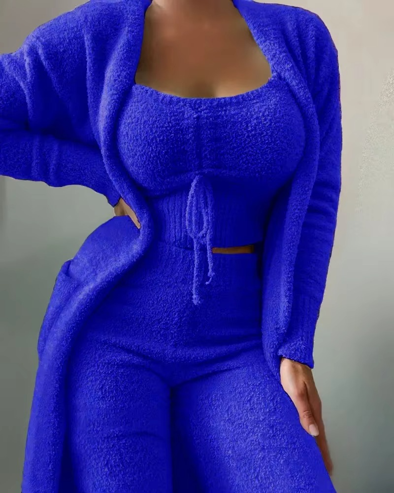 Ninon Plush Pyjama Top and Pants Set