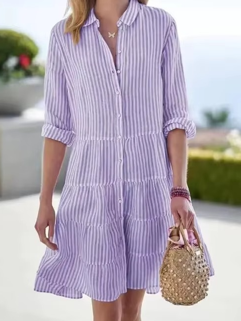 Bronwen Oversized Striped Shirt Dress