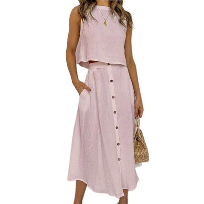 Lily Linen Two-Piece Wide-Leg Summer Set