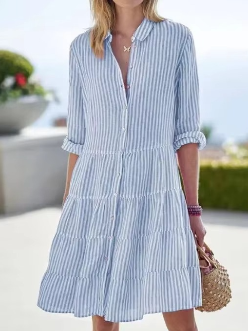 Bronwen Oversized Striped Shirt Dress