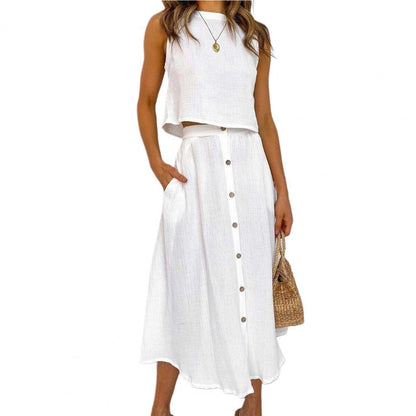 Lily Linen Two-Piece Wide-Leg Summer Set