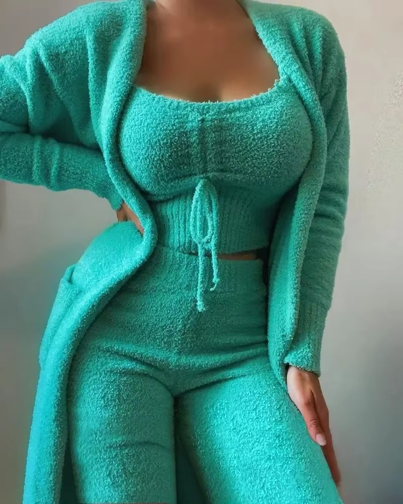 Ninon Plush Pyjama Top and Pants Set
