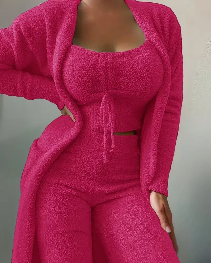 Ninon Plush Pyjama Top and Pants Set