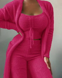 Ninon Plush Pyjama Top and Pants Set