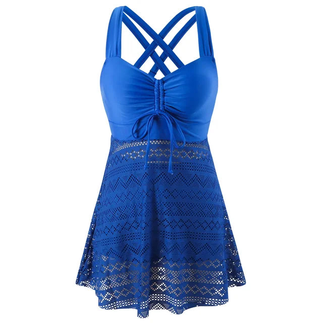 Kayla Anderson Tankini Set Tummy Control Swimwear Sculpting Two-Piece